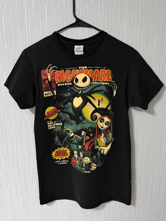 Tops - Disney The Nightmare Before Christmas Graphic Tee Black Jack Skellington Size S